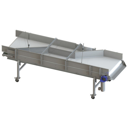 Transportador de alimentação - A & B Packing Equipment, Inc. - de esteira / móvel / flexível