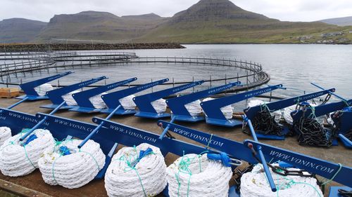 Sistema de fundeio para aquicultura - Vónin - com âncoras