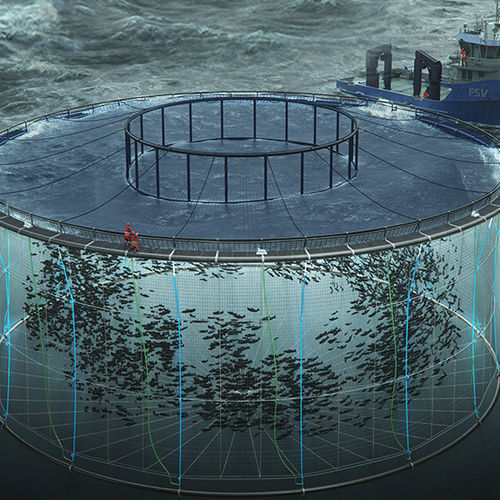 Tela para aquicultura para divisão de tanque - Aqualine Midgard® - Aqualine - para gaiola cilíndrica