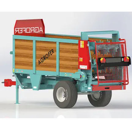 Vagão distribuidor de esterco de arrasto - AFO - Agrofer SRL - com batedores horizontais / com 1 eixo / tandem