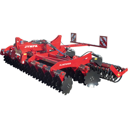 Grade de discos montada - ALMENARA series - JYMPA FUTURAGRO SL - articulada em 2 seções / com ajuste hidráulico / com rolo