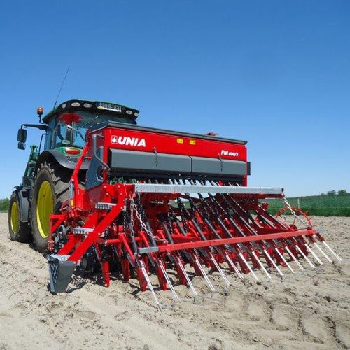 Semeadora de fluxo contínuo mecânica - FM 400/3 - Unia - de hastes / montada em trator / com engate em 3 pontos