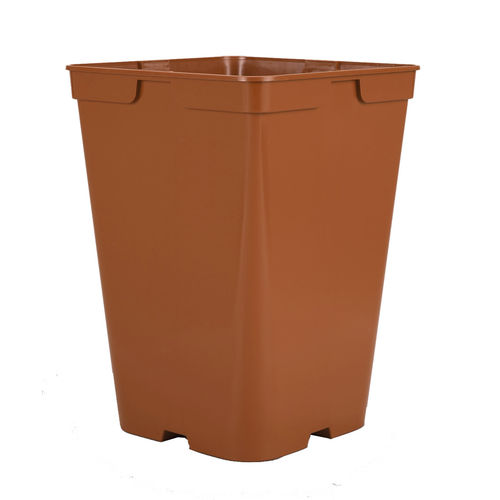 Vaso em material plástico - Soparco - quadrado / preto / marrom