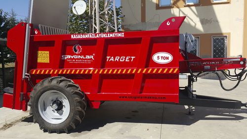 Vagão distribuidor de esterco de arrasto - TARGET 5 - Sayginlar Agriculture Machinery Ltd. - com batedores verticais / com 1 eixo
