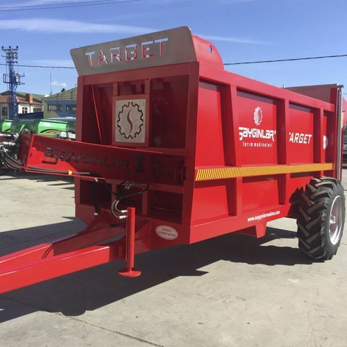 Vagão distribuidor de esterco de arrasto - TARGET 7 - Sayginlar Agriculture Machinery Ltd. - com batedores verticais / com 1 eixo