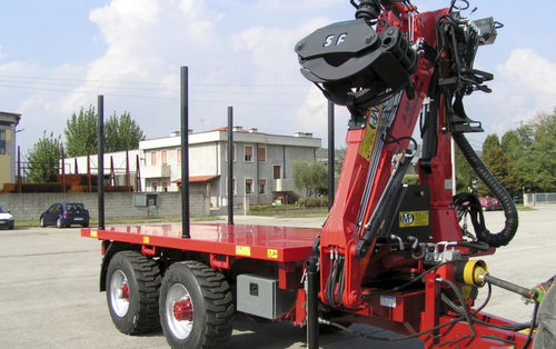Carreta prancha - RT Series - MP International Srl - com 2 eixos / florestal / com sistema de freio hidráulico