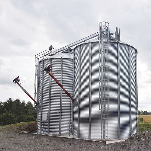 Silo para cereais - MEPU OY - metálico / em concreto / com fundo cônico
