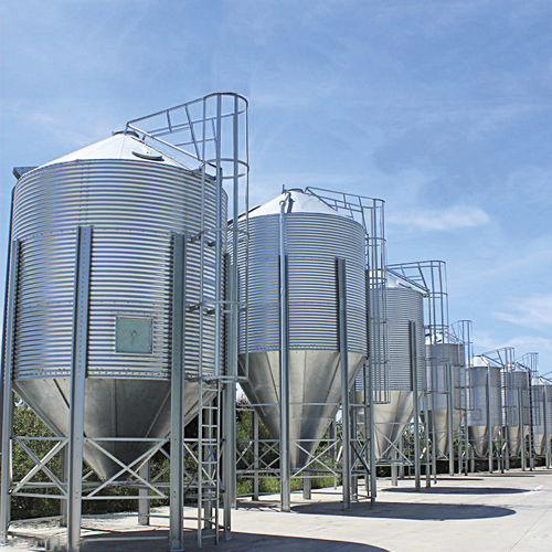 Silo para cereais - MEPU OY - para forragem / metálico / com fundo cônico