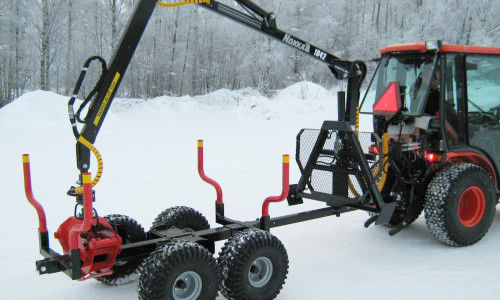 Carreta com 2 eixos - MV 106HD  - Nokka - florestal / 0-10 t / com grua