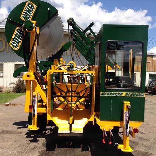 Processador de lenha com serra circular - CS27-40 - cordking - com esteira transportadora / de arrasto / a diesel
