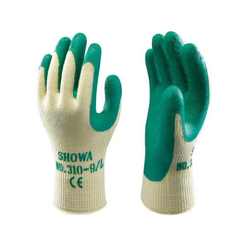 Luvas de trabalho - 310 Green - Showa - resistente a impactos / em látex / em algodão