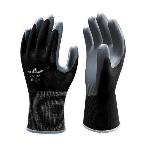 Luvas de trabalho - 370 Black - Showa - resistente a óleo / em nitrilo / em nylon