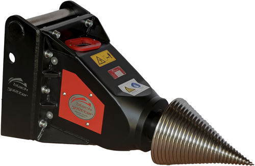 Rachador de lenha hidráulico - S2X - Black Splitter GmbH - cônico / montado / montado em escavadeira