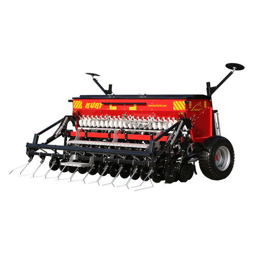 Semeadora de fluxo contínuo com tremonha - 23 Rows Double Disc Universal Seed Drill-Without Fertilizer- - kurttarim - de disco / de hastes / montada em trator