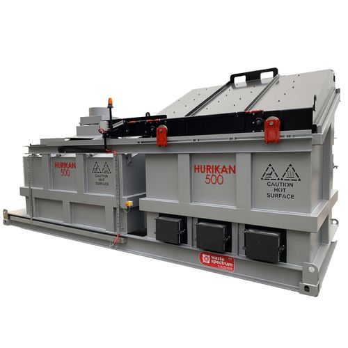 Incinerador de resíduos para carcaças de animais - Hurikan 500 series - Waste Spectrum Incineration Systems - de alta capacidade / móvel