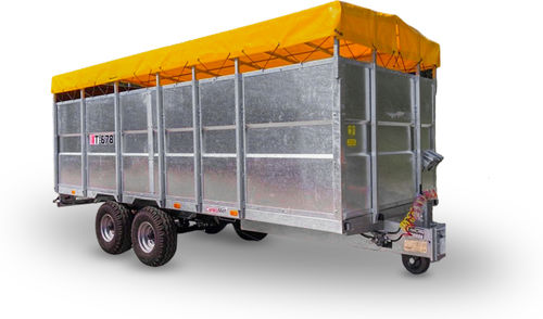 Reboque de transporte de gado para bovinos - T-678 Kurier 10 - CynkoMet Sp. z o.o. - em tandem