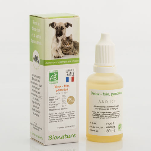 Suplemento para o metabolismo - AND 101 - Bionature - para animais / para animais de estimação / líquido