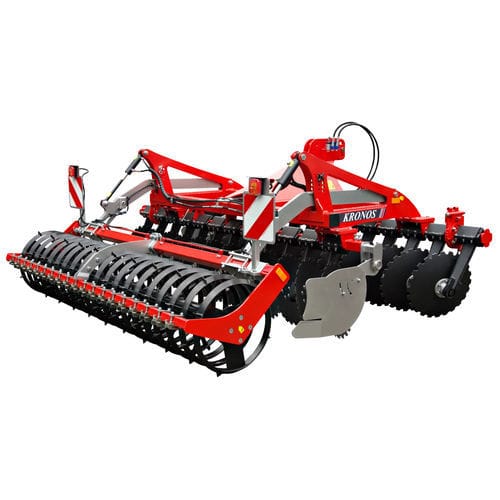 Grade de discos montada - KRONOS - Premium Landmaschinen GmbH - articulada em 2 seções / com rolo / com ajuste hidráulico