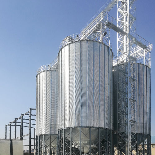 Silo com fundo vibratório - Dongying Fengtu Intelligent Storage Co., Ltd - para cereais / para líquidos / para biomassa
