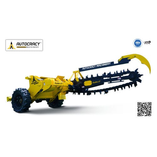 Valetadeira com corrente - Tractor Trencher Self Creeper - Rudra 100 XT - Autocracy Machinery Private Limited - montada em trator